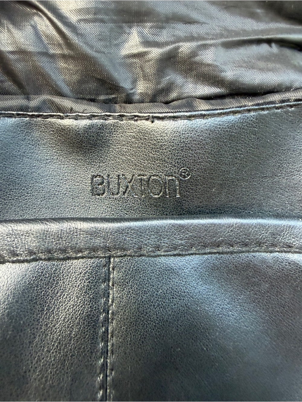 Buxton Black Leather Messenger Sling Bag - Picture 3 of 6